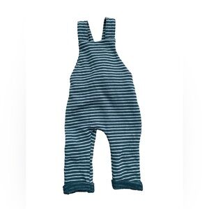 Childhoods Clothing Size 3-6 Months Teal Striped Overalls Romper One Piece